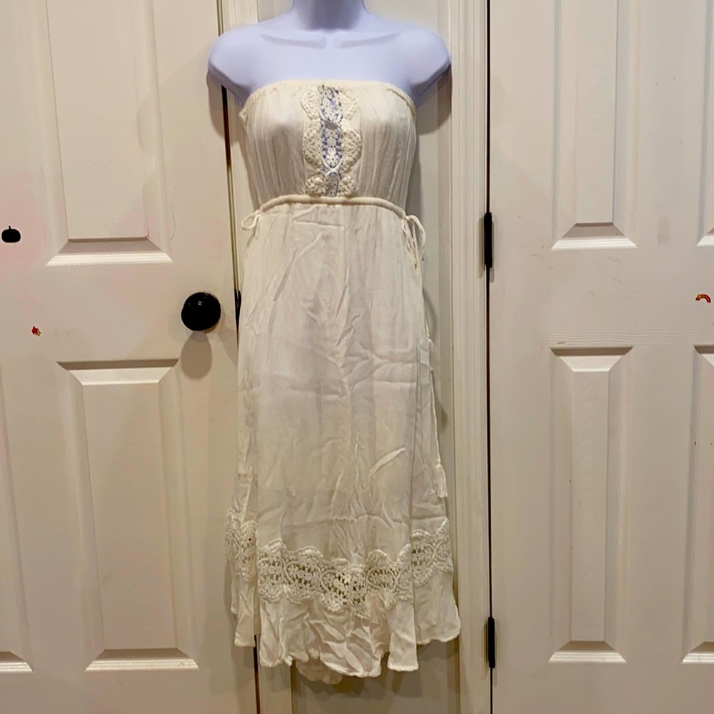 Beautiful shoulder off white dress